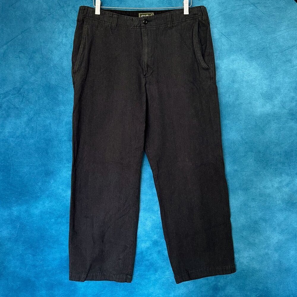Eddie Bauer Men's Classic Fit Dark-Grey Cotton Pants, 36 x 30